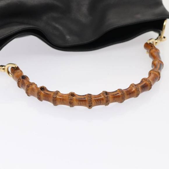 GUCCI Bamboo Hand Bag Leather 2way Brown Gold 001 1998 1638 Auth ep5228 - Picture 7 of 16